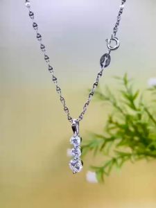Dây chuyền bạc bạc ý S925 xi bạch kim mì kiểu lỗ dài 4Tấc 5 Mặt dây chuyền bạc mạ vàng trắng kiểu 3 hột đẹp Vòng cổ bạc thật dành cho phụ nữ rất quyến rũ Mặt charm chữ cái - KIM LỘC PHÁT D2L-01