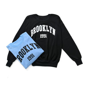 TopOne88 Sweater Basic Crewneck Fleece Pria Wanita Dewasa Sablon POLYFLEX BROOKLYN