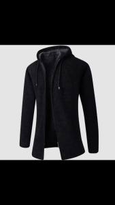 Plus Cashmere Cardigan Coat Sweater Male Korean Version of the Trend in Autumn and Winter Long Sweater Trench Coat