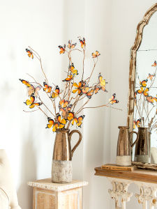 Rustic Butterfly Flower Artificial Flowers Fake Flower Arrangement Living Room Home Decorations Dried Branch Artistic Display