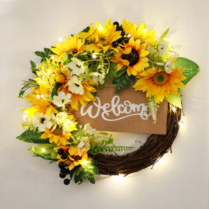 Trang Trí Cửa Hình Hoa Hướng Dương Trang Trí Tường Hoa Nhựa Trang Trí Cửa Sáng Tạo Phong Cách Rừng Trang Trí Hoa Nhựa Trang Trí Hoa