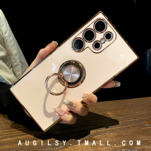 New S23ultra Ring Holder Phone Case Full Cover Anti-Fall for Samsung S24 FE S22+ Advanced Galaxy S21 Protective Case Luxury S20plus High End Women