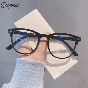 Teybren Anti-Blue Light Glasses Decorative Glasses Ladies Flat Computer Goggles Square Vintage Glasses Frame Clear