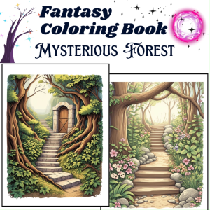 Fantasy World Mysterious Forest Coloring Book for Adult Stress Relief Buku Mewarna Dewasa