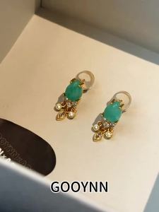 GOOYNN | Natural Turquoise Unique Delicate Petite Luxe Vintage Earrings