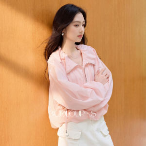 3COLOUR·S | Casual Blue Hooded Zipper Cardigan Sweater with Short Loose and Bud Shape Design