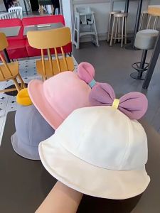 Kids Girl New Born 6-24 month Soft Cotton Fisherman Spring Summer Korean Bowknot Cutie Style Hat Kids Beach Sun Cap