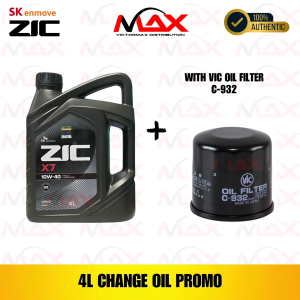 SK-ZIC 4 Liters X7 10W40 For GASOLINE Engine with C-932 Vic Oil Filter Bundle