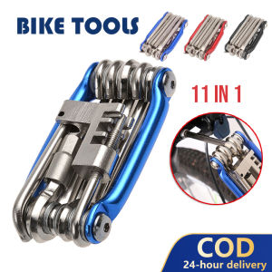 MTB Bicycle Repair Tools Set Kit Wrench 11 in 1 Mountain Cycling Bike Repair Pocket Folding Multi Tool