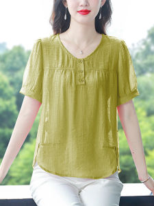 HUAXUNRAN | Fashionable Lightweight Cotton Linen Shirt for Women