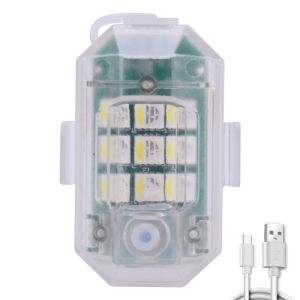 Night Navigation Lamp High Brightness Indicator Lamp Sealing Waterproof Type-C USB Rechargeable for Cycling Motorcycle Drones Aircraft