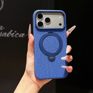 szhaiyu | Phone Case For iPhone 18 Pro Max 17 16 15 Pro With Canvas Pattern With Magnetic 360° Rotation Ring Stand Protection Cover Funda