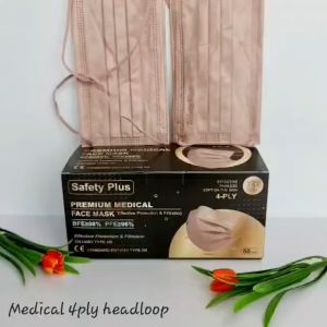 Black WHITE FACE MASK HEADLOOP FOR HIJAB WOMEN 3 LAYER-FACE blue/black MASK YANG SANGAT MUDAH DIPAKAI/ADULT SIZE/(50PCS/BOX)