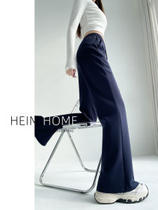 Loose Straight Leg High Waist Sports Pants Womens Casual Trousers Cargo Pants Bootcut Pants Dark Blue Drawstring Pants