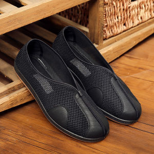 JIFANPAUL | Breathable Lattice Ethnic Style Senior Mens Canvas Shoes