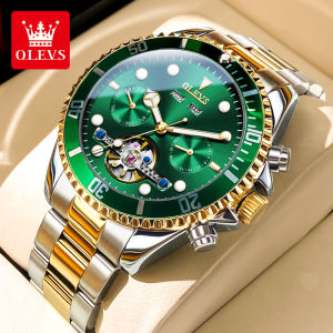 OLEVS | Mechanical Automatic Large Dial Skeleton Mens Watch Green