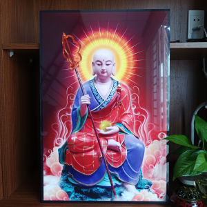 Tranh treo tường tranh gỗ tráng gương Địa Tạng Vương Bồ Tát nhiều kích thước