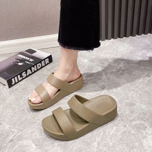 Platform Slippers Womens Summer Casual Soft Bottom Waterproof Rain Boots Wedge Home Outdoor Non-Slip Beach Sandals