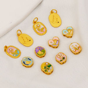 18K ทองแดงชุบทองน้ำมัน Moana Garden สร้อยข้อมือ สร้อยคอ ลูกปัดกั้น DIY เครื่องประดับแฟชั่นอเนกประสงค์