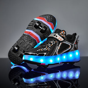 Children Invisible Roller Skates 4 Wheels Shoes