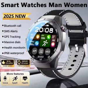 Sports SmartWatches Man 1.75" AMOLED Screen GPS Tracking Waterproof NFC Smart Watch Women Heart Rate Monitoring BT Call Watch