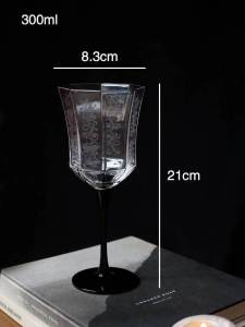 French Style Black-Stemmed Crystal Glass Champagne Cup