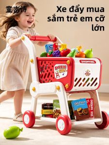 TonGJishi | Bộ Đồ Chơi Thực Phẩm Giáo Dục Montessori Kèm Xe Đẩy Siêu Thị