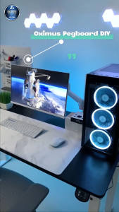 Rak Papan Meja Modular Deskmount Pegboard DIY OXIMUS GPD01 GPD02 Besi