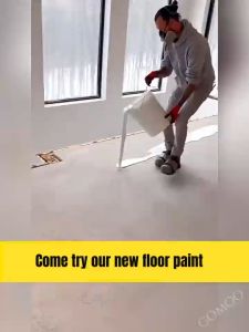 🔥1000g With Brush🔥 GOMOO 3 In 1 Epoxy Floor Paint Cement Floor Paint Wear-Resistant Waterproof Molded in one pass Suitable For Warehouse Workshop Outdoor Indoor Garage Office Gym Factory Playground Shopping Mall