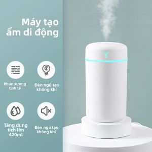 Máy Tạo Độ Ẩm Không Khí Di Động 420ml Tích Hợp Tinh Dầu Thơm Phun Sương Mát USB Đèn Ngủ Nhiều Màu Sắc Điều Khiển Cảm Ứng Mềm Mại Dùng Cho Nhà Cửa Và Ô Tô