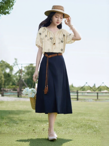 XIANGYING | Casual Style Loose Short Sleeve Blouse
