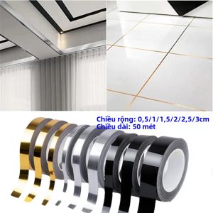 50M Vàng Đen Tự Dán Ngói Dán Tường Chống Thấm Khoảng Cách Niêm Phong Dây Trang Trí Nhà Tầng Làm Đẹp Đường May Băng