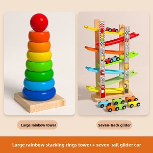 MWZ | Baby Ring Stacking Wooden Montessori Educational Toy