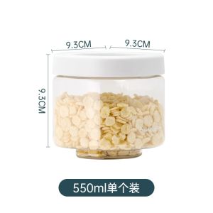 Transparent Plastic Sealed Storage Canister Tea Flower Milk Powder Food Grain Tea Leaves Organizer Kitchen Storage Container