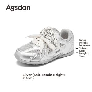 Agsdon | Silver Height-Increasing Ballet-Inspired Sport Shoes