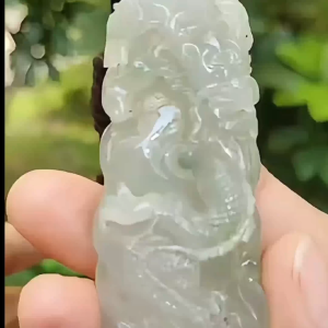 New SG Arrival Crafted as Dragon on Natural Type A Jadeite Jade as Pendant weighs 58.34 grams measurement 75 * 28.7 * 12.3 mm (pendant327)