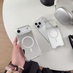 Luxury Makeup Mirror Magnetic For Magsafe Case For iPhone 17 16E 15 14 13 Pro Max Plus Airbag Shockproof Acrylic Cover