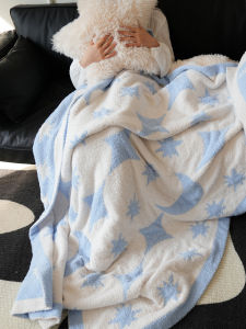 Thickened Knitted Double-sided Half-fleece Throw Blanket Coolercolour Original Map Black White Sofa Nap Towel Blanket Modern Simple Style Polyester Fiber