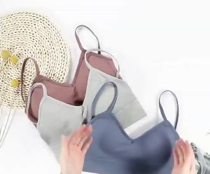 Onefashionmall Atasan Wanita Korean Style Sport Bra Wanita Gym Olahraga Tanpa Kawat Fashion Belakang Tali Silang BR085