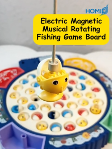 HOMIE Electric Magnetic Musical Rotating Fishing Board Game/Fun Catch Magnet Fish Challenge Play Set
