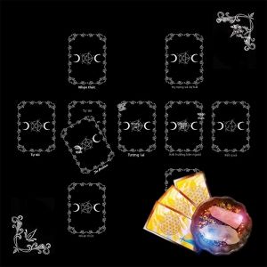VIKAMA Chòm Sao Hoàng Đạo Tarot Bàn Thờ Vải Chống Thấm Nước Có Thể Giặt Bằng Máy Bói Toán Trải Thảm Cho Phù Thủy Wiccan Trang Trí Nhà Cửa