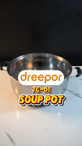 Dreepor 304 Stainless Steel Soup Pot & Visual Glass Lid
