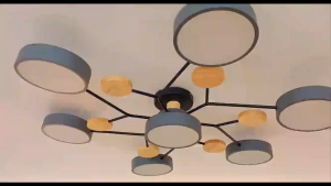 LED Ceiling Light Nordic Macaron 7Heads Tri Color Chandelier for Living Room Bedroom Kitchen Lamp