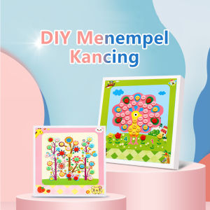 Mumystation DIY menempel kancing mainan edukasi anak/mainan kancing tempel anak prakarya tk/DIY painting button stiker