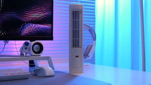 Xiaomi อากาศหมุนเวียนทาวเวอร์พัดลม ตั้งตรงหรือคว่ำได้ พัดลมตั้งโต๊ะ พัดลมเล็ก Tower fan