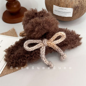 Kẹp Tóc Cá Mập Màu Nâu Xoăn Tua Rua Phong Cách Hàn Quốc Kẹp Tóc Đuôi Ngựa Thắt Nút Bướm Phụ Kiện Tóc Thời Trang Mới Về