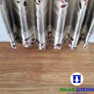 Gorden Jendela Pintu Poni Tempel Ruang Tamu Mewah Motif Daun Mewah Kain Blackout Import