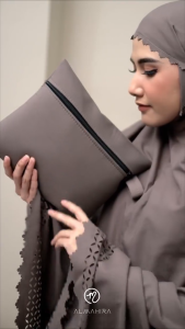 Telekung Travel Light Weight Silk Laser Cut- Umrah Prayer Dress for Muslim| Brilliant
