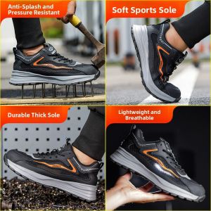 DINGGU | Anti-crush Anti-puncture Breathable Lightweight Anti-odor Mens Safety Shoes