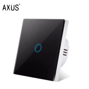 AXUS 1/2/3 Gang Interruttore EU Touch Switch AC100-240V Led backlight Panel Tempered Crystal Glass wall Light sensory Switches